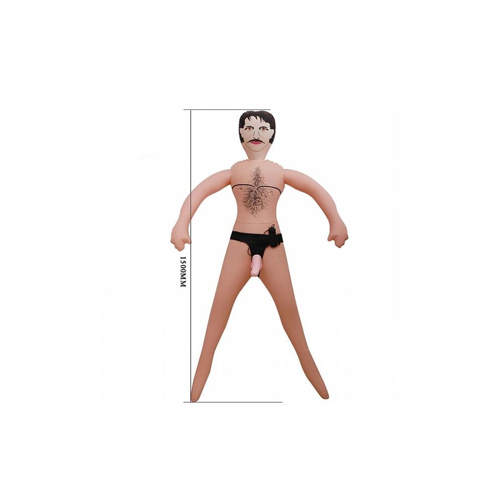 Boneco Inflável com Pênis Vibro em Silicone
