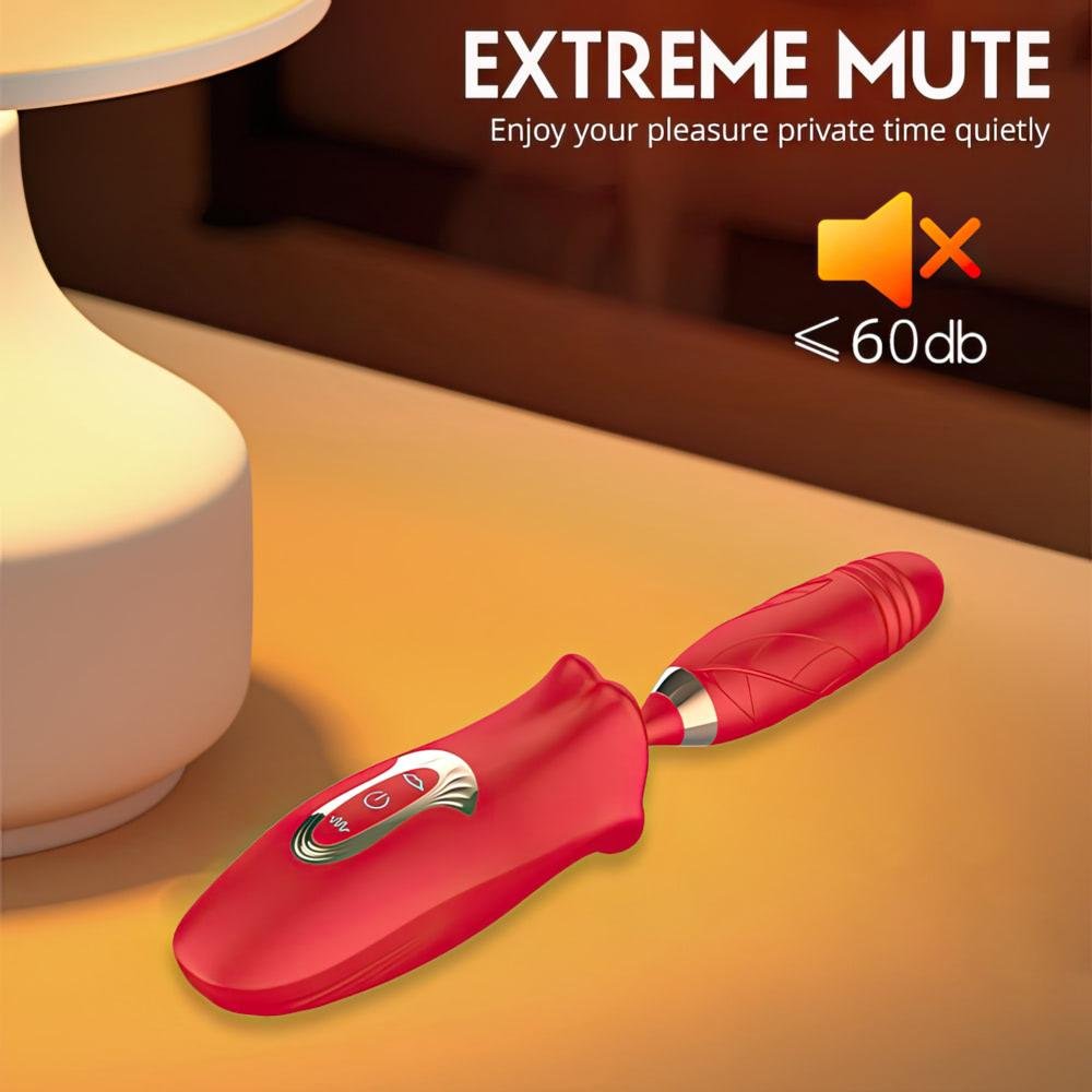 Vibrador de nova estrutura com estimulador em formato de boca,com 10 modos de vai e vem na frente,na parte de boca com sucção e 10 modos de estimulação - OLENA