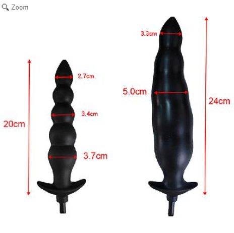  Plug Anal Escalonado - Silicone Inflável - 20.0 X 3.7 - SI
