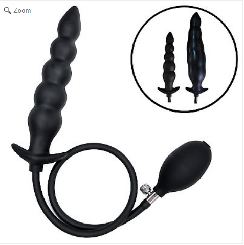  Plug Anal Escalonado - Silicone Inflável - 20.0 X 3.7 - SI