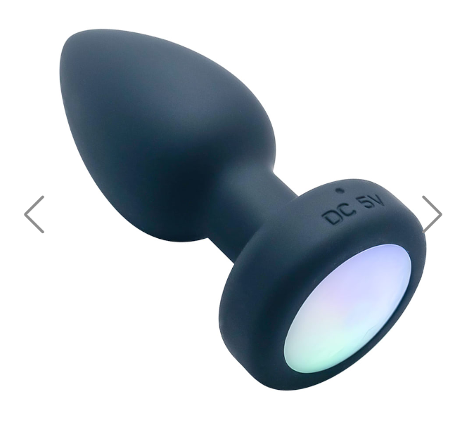 Plug Anal em Silicone com LED,com 10 Modos de Vibração e Controle Remoto sem Fio