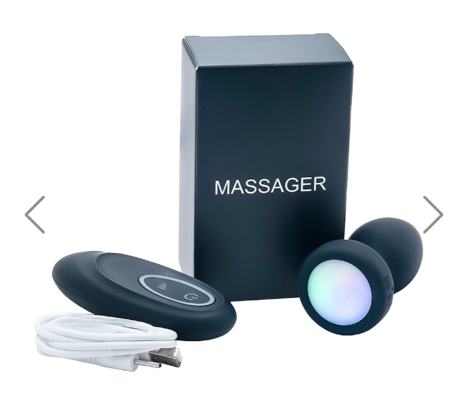 Plug Anal em Silicone com LED,com 10 Modos de Vibração e Controle Remoto sem Fio