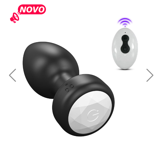 Plug Anal em Silicone com 10 Modos de Vibração,Luz de Led e Controle Remoto sem Fio ou Cotrole de toque